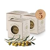 Marseiller Seifenwürfel - mit Olive und Kokosnußöl - Nach traditionellem Rezept hergestellt - 100% natürlich - Produziert in der Provence - Feuchtigkeitsspendende Körperseife - 3x100g