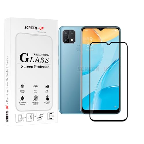 Image of ScreenUp Tempered Glass For Oppo A15 (India) - Ultra Clear, 9H Scratch Resistant, Full Coverage, Easy Install Screen Protector