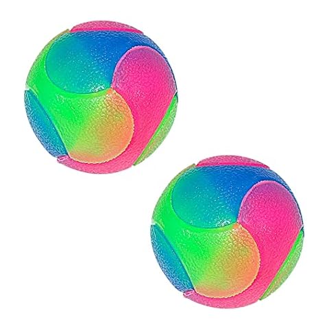 Rolin Roly Dog Ball Flashing Light Up Dog Ball Color Changing Bouncing Dog Flashing Play Ball Jumping Dog Ball Interactive Ball Dog Toys Moving Ball For Puppy Cats (2PK Smooth Ball) Cover