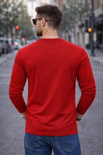 Image of RodZen 100% Pure Cotton Round Neck Regular Fit Plain Solid Full Sleeve T-Shirt Combo for Men & Boys (Pack of 4 Available in Size S to 2XL)