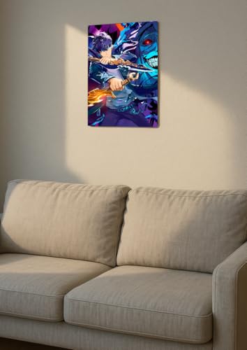 Image of NIJUKA Anime Printed Metal sheet Poster For Home And Room Decoration | For Anime Art Fans Boys And Girls (Jin woo Player)