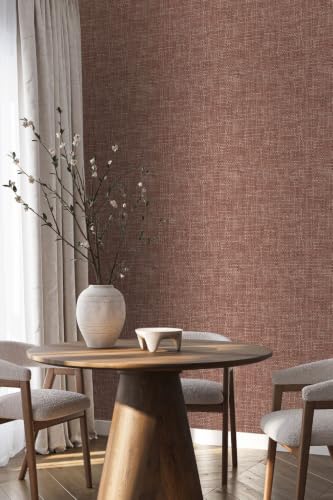 Papier peint lin terracotta Origin pour masquer défauts mur - 7