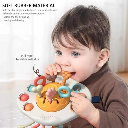 Image of Cable World Pull String Toy - Montessori Toys for 1 Year Old Boy, Toddler Fidget Sensory Airplane Travel Toys for Toddlers 1-3 - Toddler Stocking Stuffers One Year Old Boy Birthday Gift