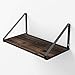 BAMEOS Floating Shelves Rustic Wood Wall Shelf Wall Mounted Shelves for Living Room, Office, and Bedroom, with Metal Bracket