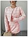 SOLY HUX Women's 2 Piece Outfits Plaid Long Sleeve Button Down Cropped Jacket and Sleeveless Mini Dress Sets Pink Plaid Small