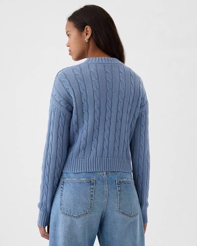 GAP Women's Cotton Crew Neck Pullover Sweater (442588648_Blue - Image 2 thumbnail