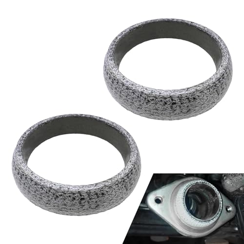 2PCS Exhaust Manifold Gasket 2.36inch Sealed Exhaust Manifold Gasket Prevent Leaking Between Exhaust Pipe and Exhaust Manifold Replacement Donut Gasket (60MM)