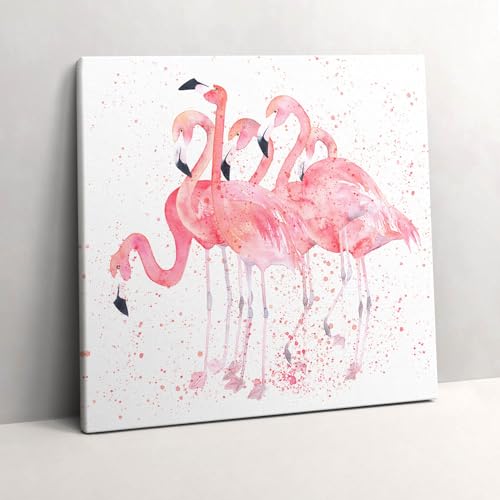 Grand Tableaux 60x60cm flamants roses pour une ambiance tropicale chic