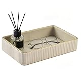 XNONE Bandeja organizadora de piel sintética, bandeja organizadora de escritorio, mesita de noche, almacenamiento de platos, bandejas decorativas para teléfono, cartera, joyas, relojes, perfume, baño