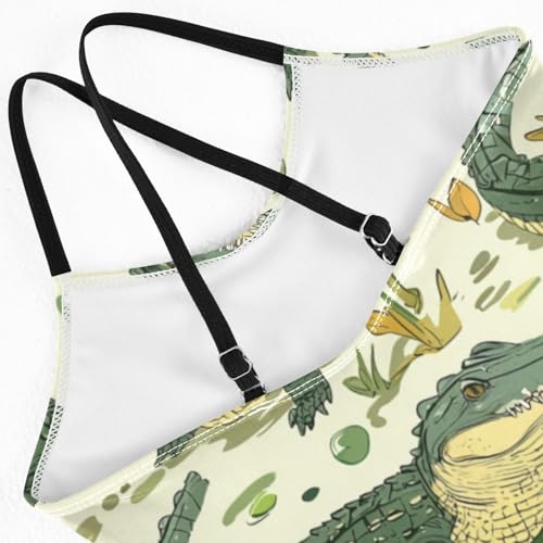 ZZKKO Green Crocodiles Girls Swimsuit One Piece Bathing Suit for Baby Girls' Swimwear 3-10T4