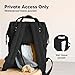 KeaBabies Baby Diaper Bag Backpack - Large Baby Bag for Boys, Girls, Waterproof Multi Function Travel Diaper Backpack with Changing Pad, Durable Travel Essentials for Moms and Dads (Trendy Black)