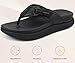 KuaiLu Womens Orthopedic Flip Flops with Arch Support Plantar Fasciitis Walking Sandals For Women Ladies Athletic Thick Cushion Recovery Sandals Slip On Indoor Outdoor Summer Casual Black Size 12