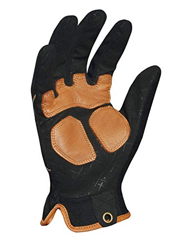 Ironclad Utility Reinforced Palm Work Gloves, High Dexterity, Slip-On, Performance Fit, Machine Washable, Sized S, M, L, Xl, Xxl (1 Pair), Black & Brown (Exo2-Mulr-04-L) #TOP1