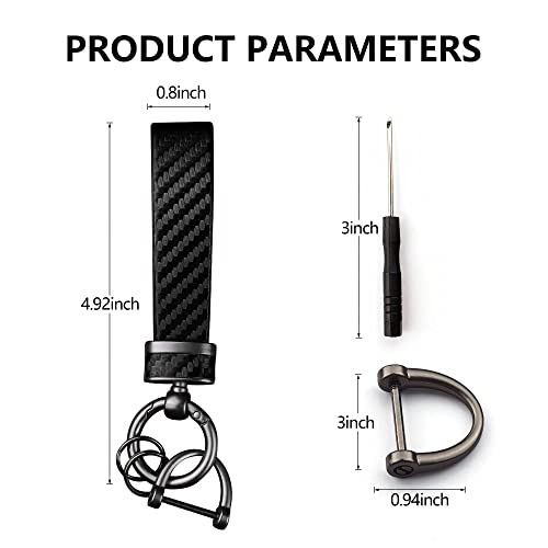Wedfish Carbon Fiber Car Keychain,Car Key Chain,Car Accessories Key Ring&Anti-Lost,Good Gifts For Loved Ones And Friends (Black) #TOP1
