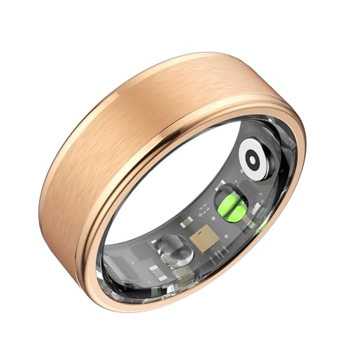 Osawalla Smart Ring for Women Men,Fitness Ring with 24/7 Activity Tracking,Stress,Sleep Monitoring,No APP Subscription Fees,Compatible with iOS & Android, HarmonyOS Rose Gold, 8#