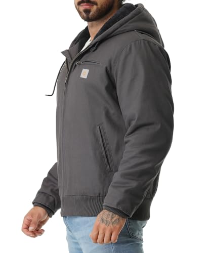 Image of Men's Work Coat Washed Duck Fleece Lined Waterproof Workwear
