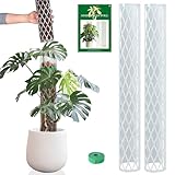 Sisher 2 Pack 16 Inch Plastic Moss Poles for Climbing Plants D Shaped Moss Pole Work...