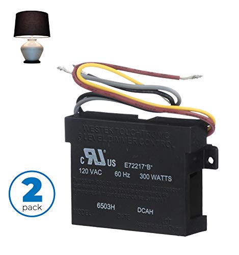 Westek Replacement Touch Lamp Control Module, 2 Pack – 3 Level Touch Dimmer