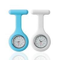 Schwesternuhr mit Clip, 2er Set Krankenschwester Uhr, Präzise Taschenuhr mit Quarzwerk, Glow Pointer, Silikonhülle, Ansteckuhr für Krankenschwestern und Ärzte, Pulsuhr Krankenschwester, Spritzwasserge