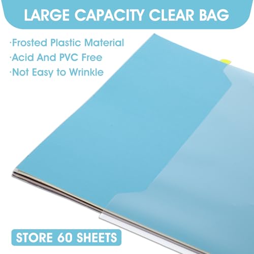 Image of 36PCS Scrapbook Paper Storage Organizer 12 x 12 Inch Clear Scrapbook Paper Organizer with 120PCS Sticky Index Tabs Holds Scrapbooks Papers, Cardstock, Vinyl Papers
