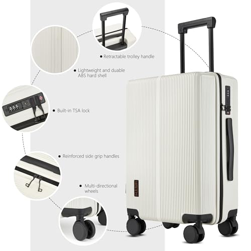 HXLG Carry On Luggage with TSA Lock, Carry on Suitcase 22x14x9 Airline Approved, Carry-on luggage with 360° Spinner Wheels, Hardside 20 Inch Lightweight Hard Shell Suitcase の商品画像 1