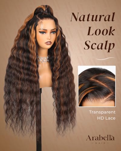 Image of Arabella Glueless Wigs Human Hair 1B30 Glueless wig 26inch Curly Wave Wig