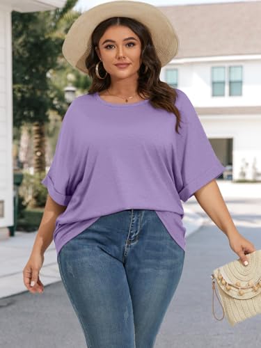 Image of ATHMILE Womens Oversized T Shirts Summer Tops Spring Casual Loose Fit Workout Short Sleeve 2026 Beach Vacation