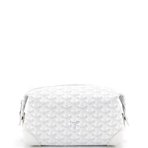 Goyard, Pre-Loved Boeing Trousse de Toilette Pouch Coated Canvas 25, White
