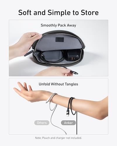 Anker Nano USB C Cable, 240W 6 ft Flexible Multi-Color Braided Cord, Fast Charging Type C Charger for MacBook Pro, iPhone 17/16/15, iPad Pro, Samsung Galaxy,and More(Black)