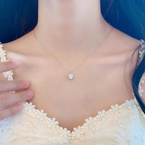 1 Carat Lab Grown Diamond Necklaces For Women Solid 14K White Gold 6 Prong Pendant Necklace IGI Certified Lab Grown Diamond Pendant Necklace For Women4