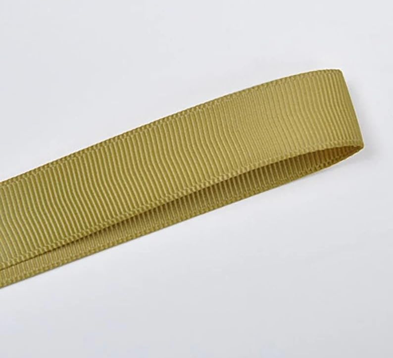1" X 100 Yards Solid Color Double Faced Grosgrain Ribbon for Gifts Wrapping flowers, Wedding, Party, Crafts, Hair Bows, Flower, Home Decor (Golden Olive, 0.5 Inch)