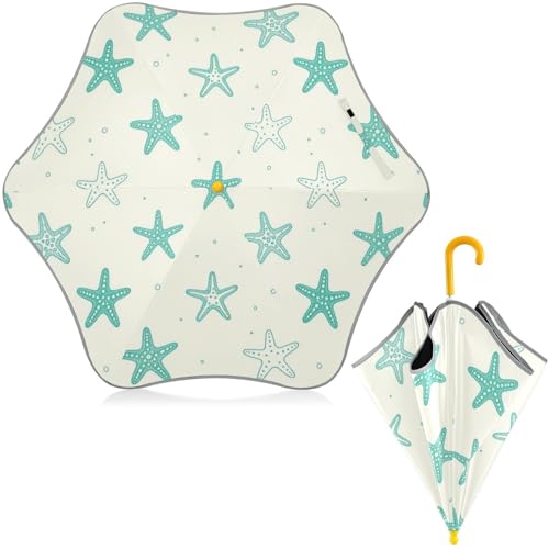 Paraguas infantil reflectante y antiviento verde salvia con sistema antipellizcos para niños