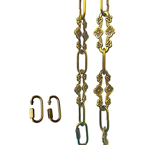 WOERFU 30 inch Antique Gold bronze Decorative Plum buckle Chain for Hanging Lighting (Gold bronze) Cover