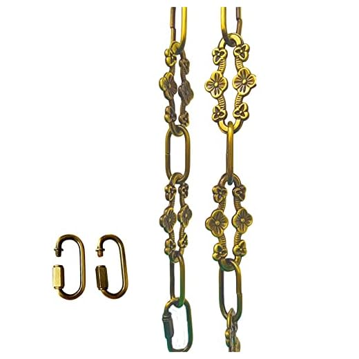 WOERFU 30 inch Antique Gold bronze Decorative Plum buckle Chain for Hanging Lighting (Gold bronze)