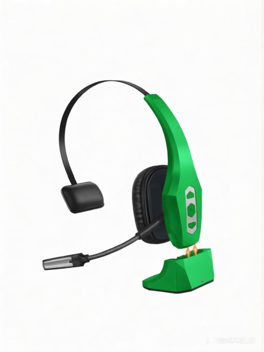 OTYHVV Trucker Bluetooth Headset with Charging Base, Wireless Hands-Free Headset with Noise Canceling Mic & Mute Button, 56Hrs Working Time PC Headsets for Cell Phones, Computer, Truck Driver — view 11