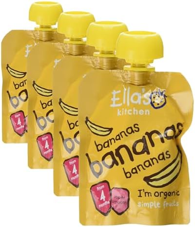 Ella's Kitchen Smooth Puree, First Taste Bananas, 70g (Pack of 4)