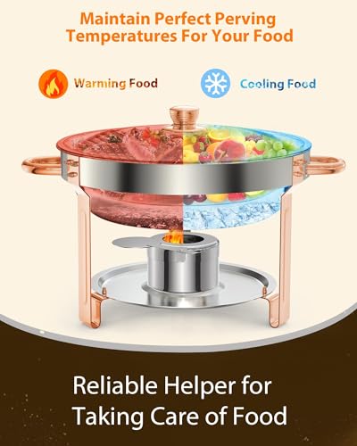 Chauffe-buffet rond acier inoxydable premium pour traiteurs et réceptions