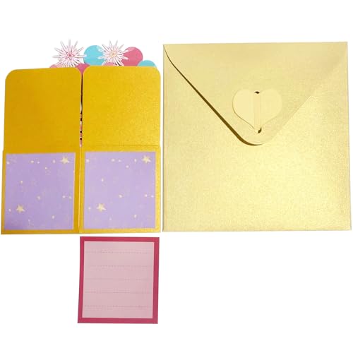 ENJOYPRO Happy Birthday Pop Up Card, Handmade Birthday Greeting Card With Envelope, 3D Gift Box Celebration Card for Women, Men, Kids, Adults, Mom, Dad, Daughter, Son, Sister, Brother, Wife, Husband, Friend (3D Happy Birthday Gift Box, Pack of 1) — view 4