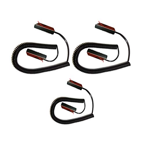 Cable de seguridad en espiral negro sujeción con velcro y adhesivo para herramientas 3 uds