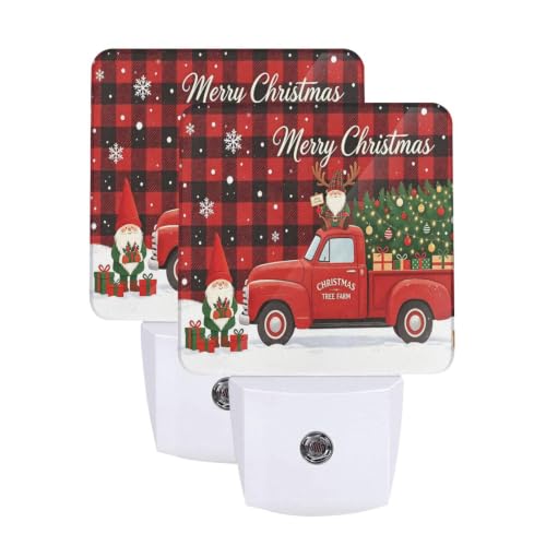 Image of Christmas Tree Red Turck LED Plug-in Night Light 2-Pack for Bathroom
