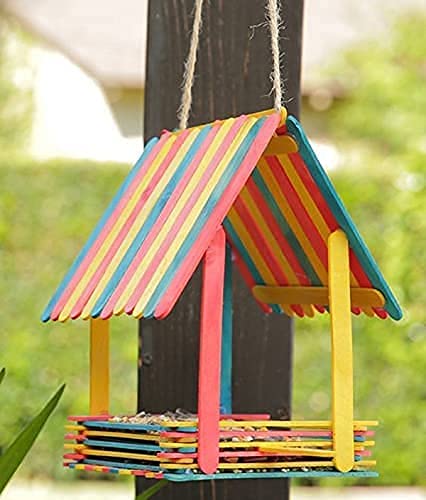 HOUSE HATCH Colored Wooden Ice Cream Sticks for DIY Hobby Crafts, Scrapbooking, Project Work : 100 Pcs Pack 3