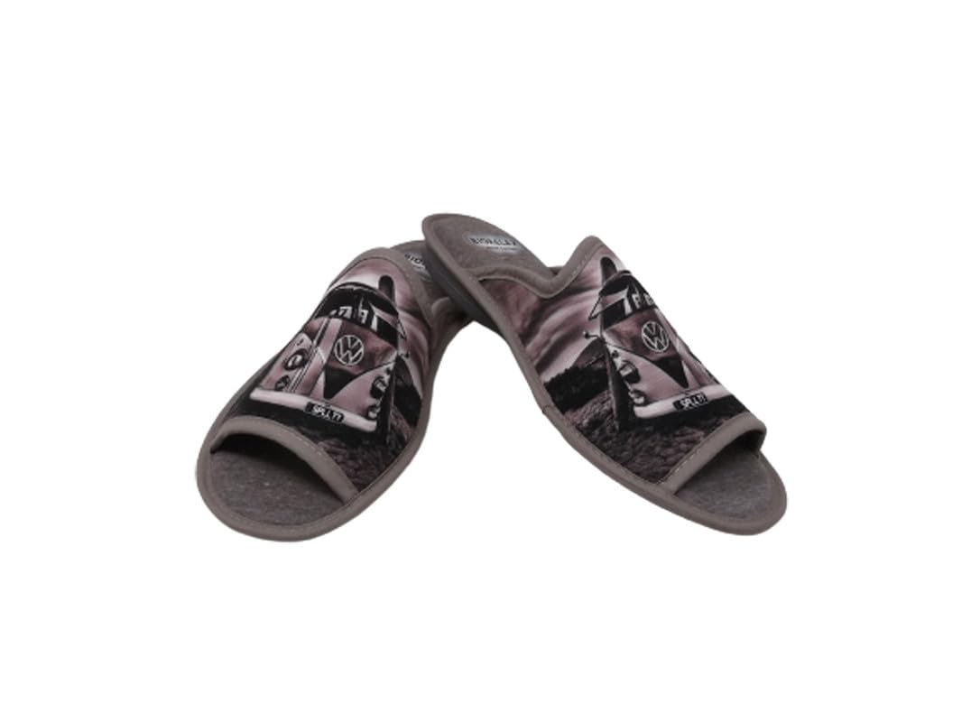 Biorelax Zapatillas de Estar por Casa Hombre/Puntera Abierta/Empeine: Lona/Suela: Goma/Cámarade Aire/Dibujo Furgoneta