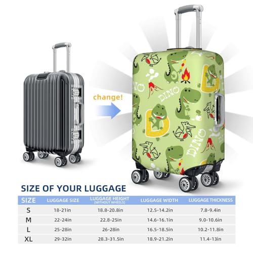 VOSERY Travel Luggage Cover - Cute Dinosaurs Cartoon Washable Suitcase Covers Protector Fits 18-32 Inch Luggage4