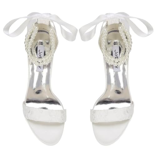 High Block Heel Wedding Sandals Open Toe Wedding Shoes for Bride Pearl Bridal Heels2