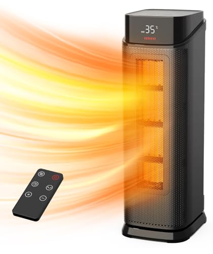 OMISOON Chauffage d'appoint PTC 2000W, 4 Modes, Thermostat, Minuterie 24H, Oscillation 90°,...