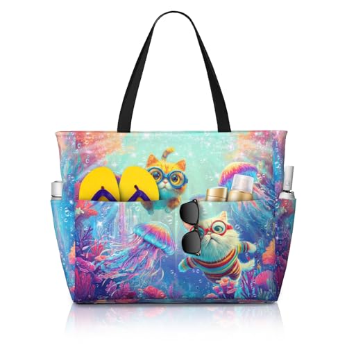 Bolso de playa grande impermeable para mujer con cierre miniatura 1