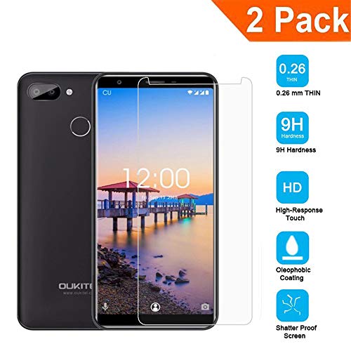 [2-Unidades] Pantalla Protector para Oukitel C11 Pro, Vidrio Templado para Oukitel C11 Pro de Alta Definición 9H de Dureza