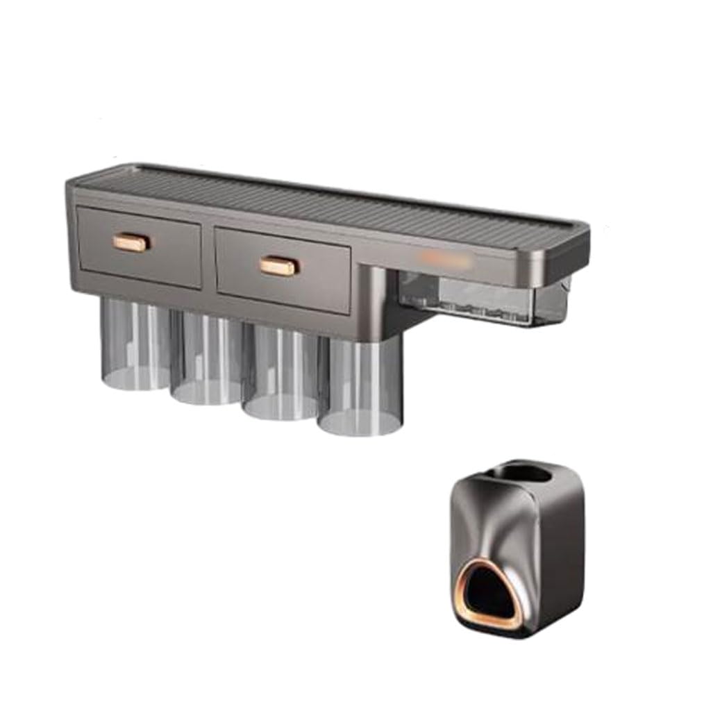 Conveniente Set portaspazzolino in plastica a Parete, Organizer per Bicchieri per collutorio di Grande capacità con spremidentifricio Pratico