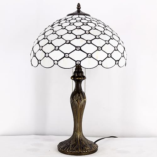 Image of WERFACTORY Tiffany Table Lamp Stained Glass Bedside Lamp Desk Reading Light