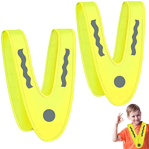 Guanyj Gilet Jaune Enfant,2 Pcs Gilet Réfléchissant pour Enfants,Gilet de Sécurité pour Enfant,Gilet Reflechissant,Haute Visibilité Gilet,Convient Aux Enfants, Lavable, Jaune Fluo, 10 ans Cover